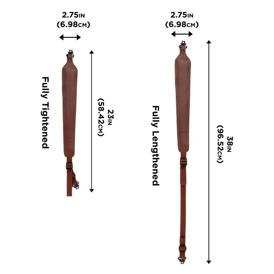 SLING-RFL LTHR Deer Padded w/swivels