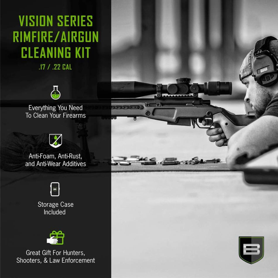 BCT Vision Series Airgun / Rimfire Cleaning Kit - .17 / .22 Cal - All in One