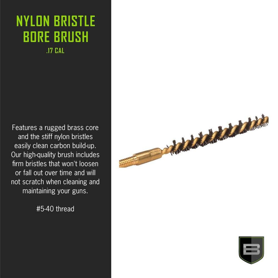 Nylon Bristle Bore Brush - .17 Cal (Retail Packaging)