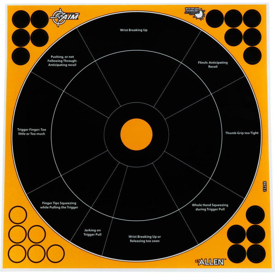 EZ AIM Adhesive Splash 12X12 Handgun Trainer, 5 Pack