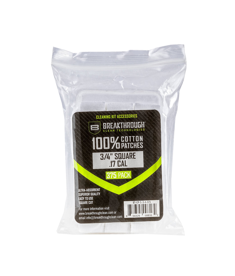 Square Cotton Patches .17 Caliber / 177 Airguns