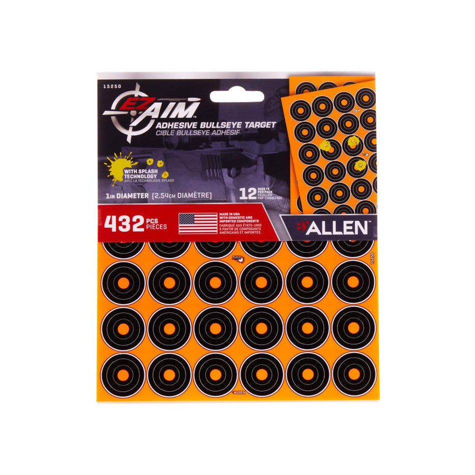 EZ AIM Adhesive Sparse 1IN Bullseye 12 Sheets, 432 Pieces