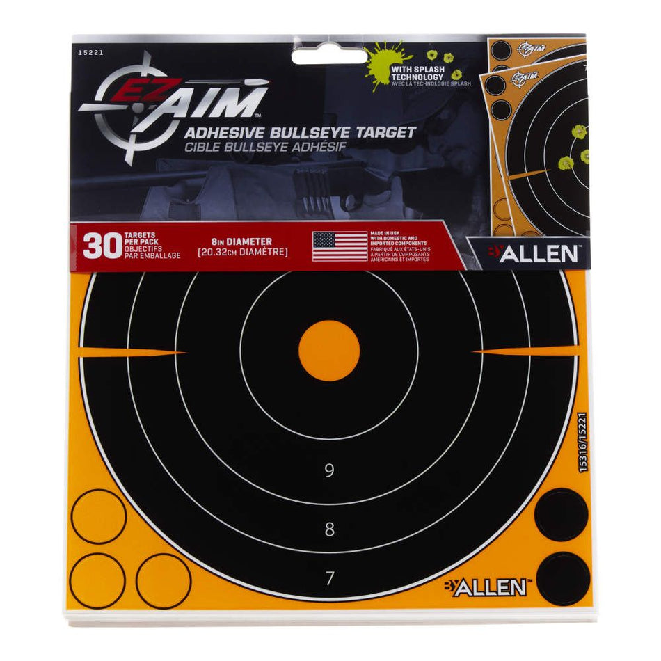 EZ AIM Adhesive splash 8IN Bullseye, 6 Pack