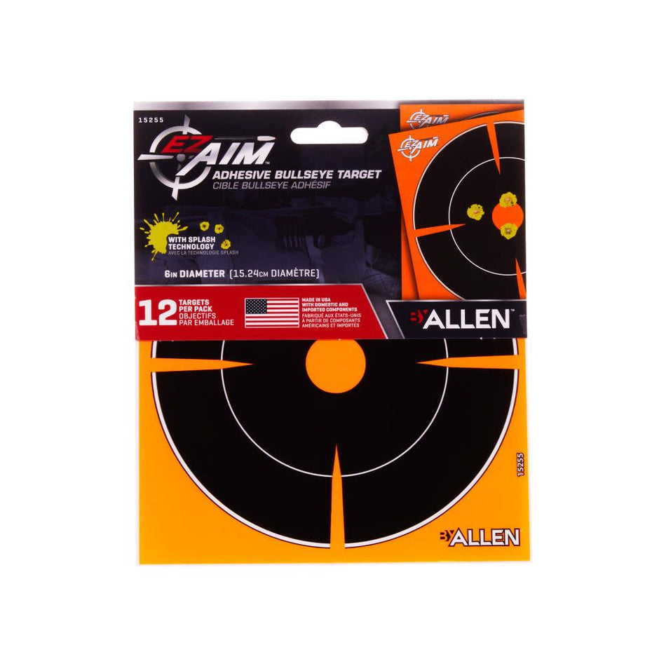 EZ AIM Adhesive splash 6IN Bullseye, 12 Pack